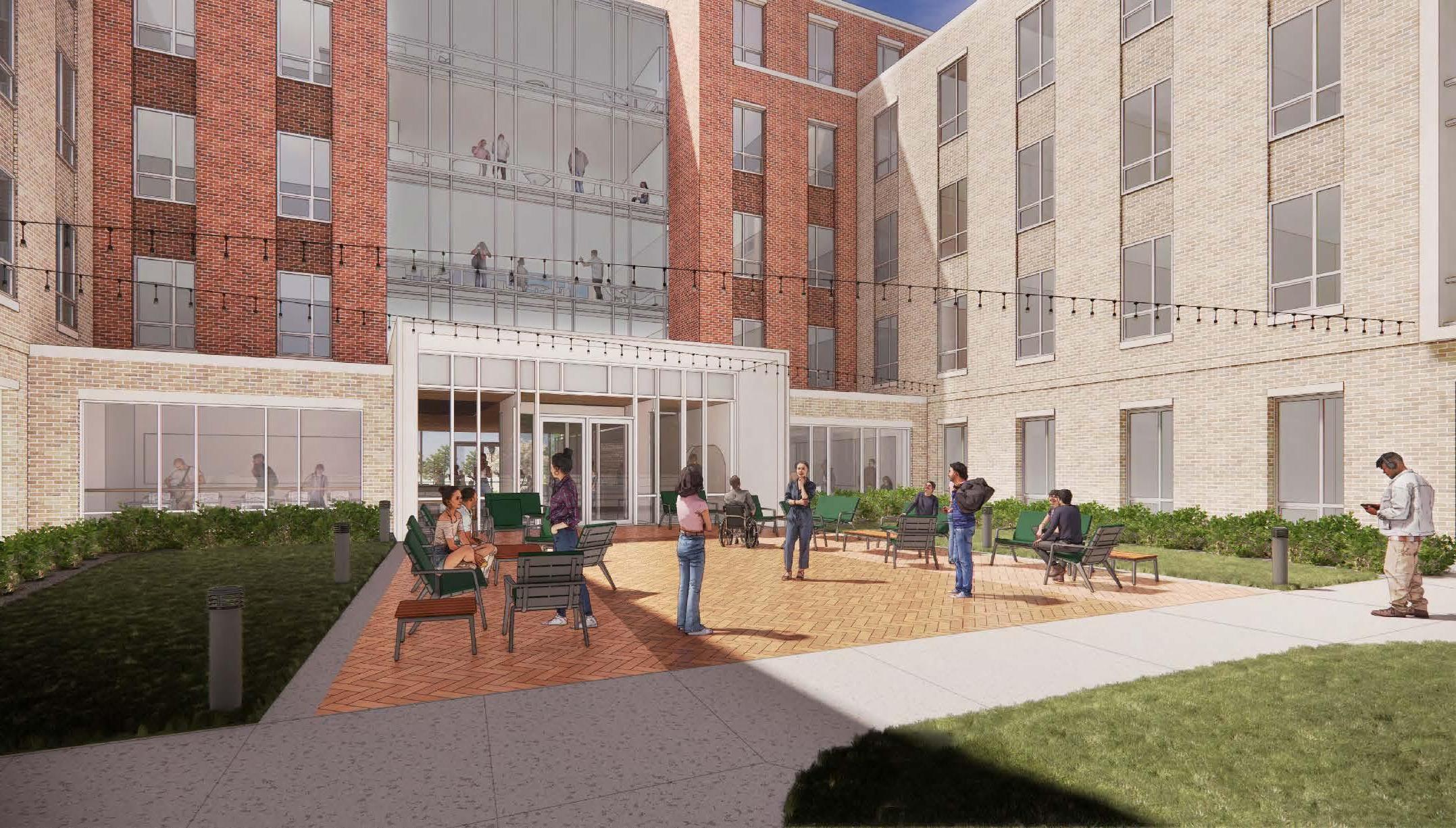 Building entry rendering for new South Green construction project